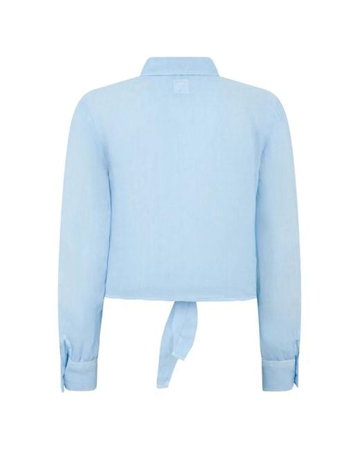 120% Lino Blue Button Shirt