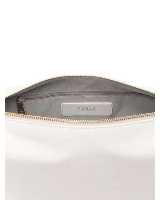Furla White Arch-Link Zipped Shoulder Bag