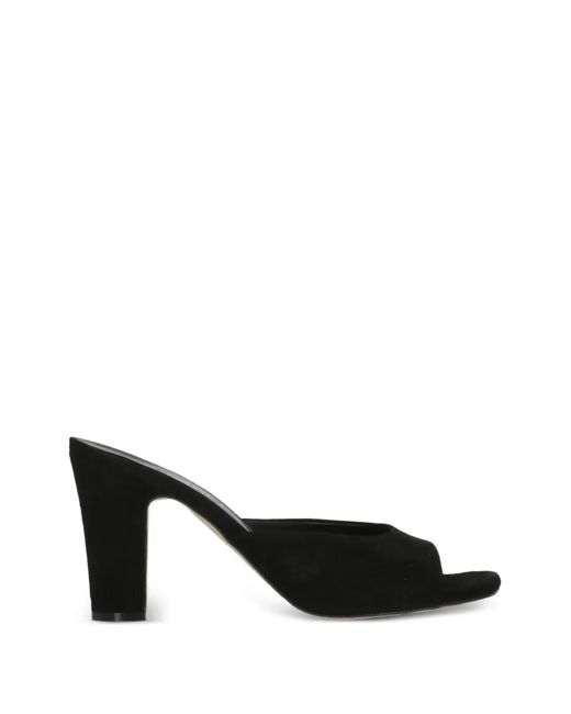 Julie Dee Black Suede Heeled Sandals