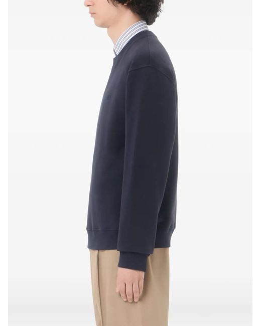 Valentino Garavani Blue Cotton Sweatshirt With Vlogo Embroidery for men