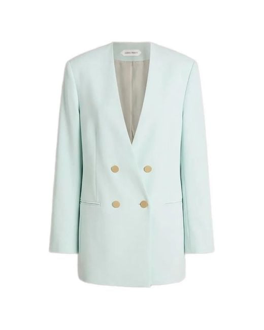 Blazer Con Doble Botonadura Alberta Ferretti de color Blue