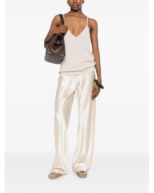 Bompard White V-Neck Strap Top