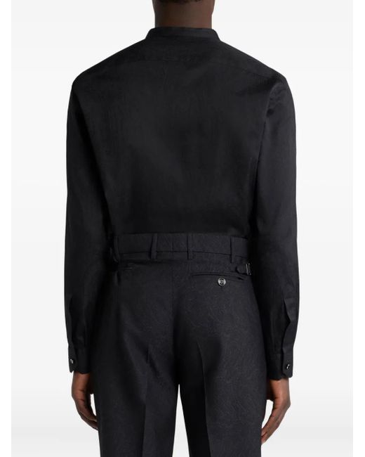 Etro Black Paisley-Motif Jacquard Shirt for men