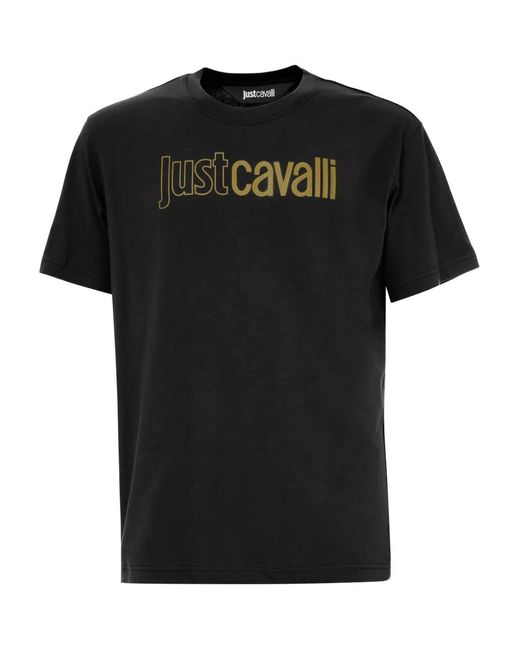 Just Cavalli Black Logo-Print T-Shirt for men