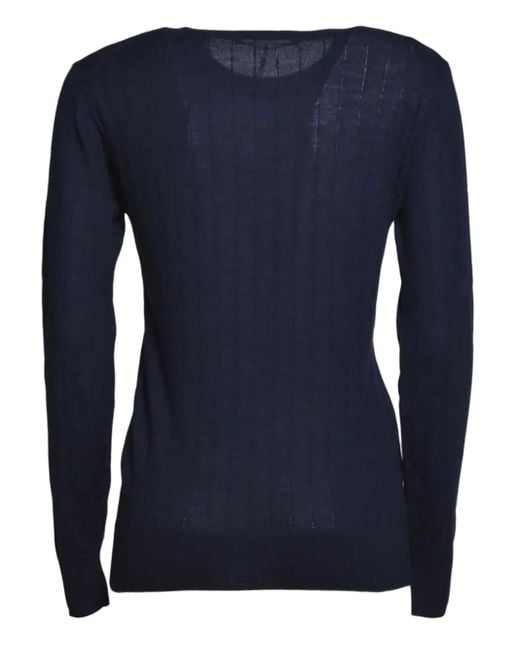 Tagliatore Blue Ribbed Sweater