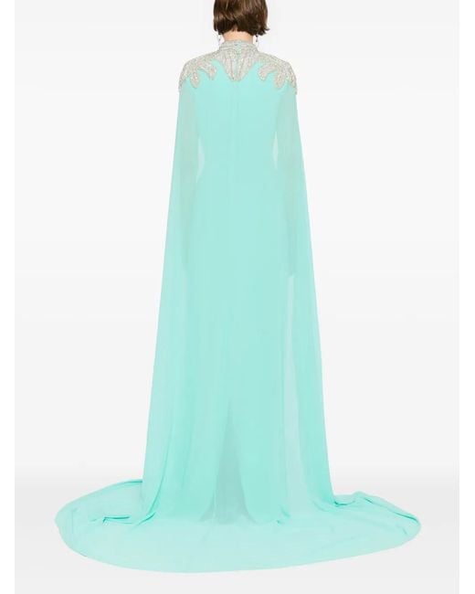 Saiid Kobeisy Green Embellished Crepe Dress