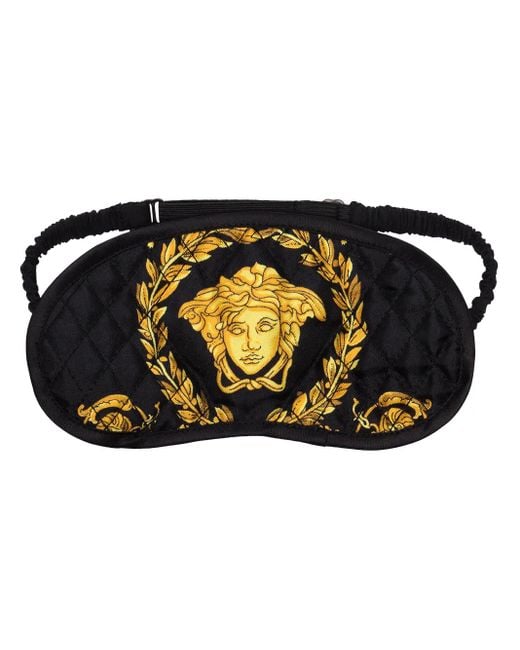 Versace Black Baroque-Print Sleep Mask
