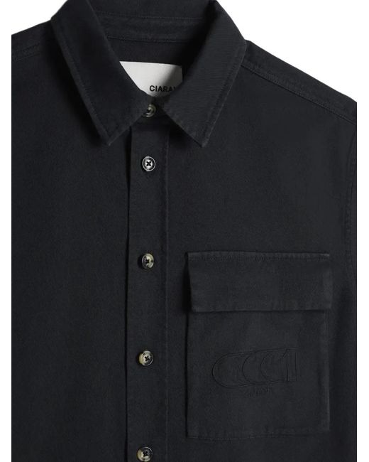 CIARAN Blue Cc1 Club Embroidered Cotton Shirt