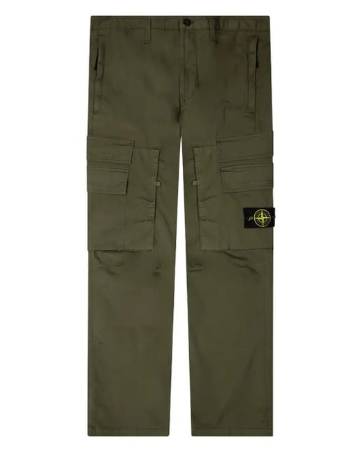 Stone Island Green Compass-Badge Cargo Pants for men