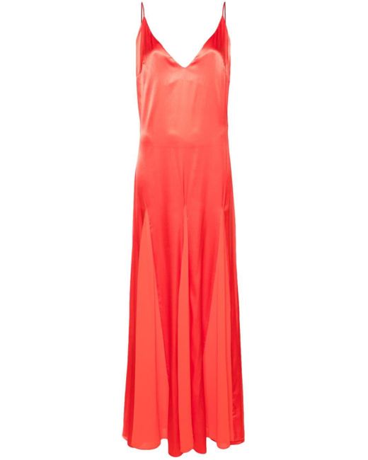 Elisabetta Franchi Satijnen Maxi-jurk in het Red
