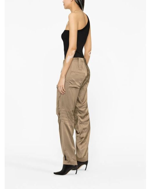 Fendi Natural Satin Cargo Trousers