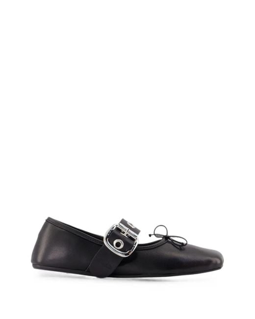 Vivienne Westwood White Alice Buckle-Strap Ballet Flats