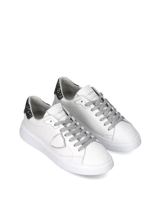 Philippe Model White Temple Round-Toe Sneakers