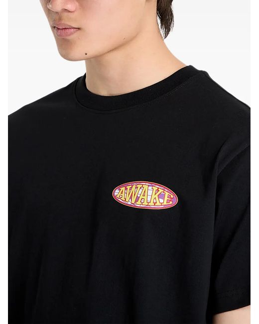 AWAKE NY Black Oval-Logo T-Shirt for men