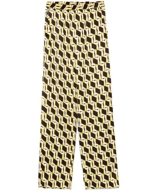 MSGM Brown Printed Trousers