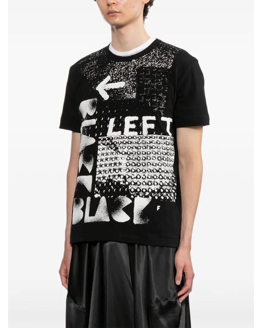 COMME DES GARÇON BLACK Black Slogan-Print T-Shirt