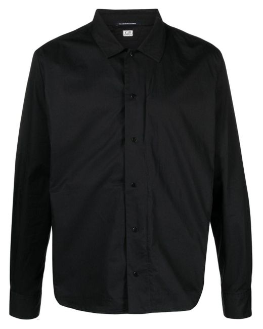 Chemise en gabardine à fermeture zippée C P Company pour homme en coloris Black