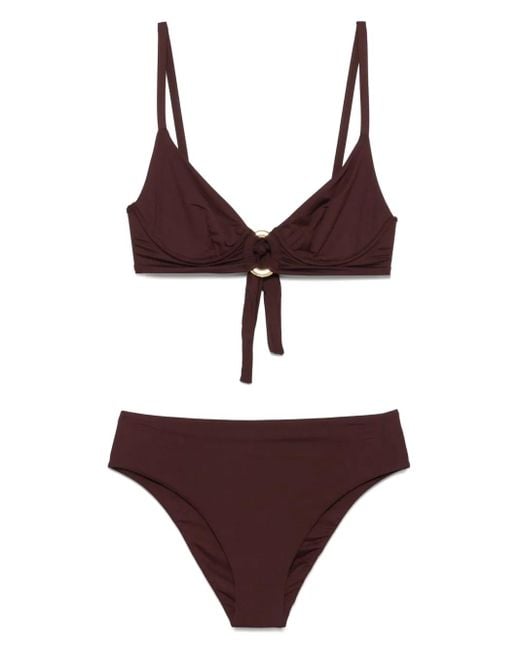 Fisico Purple Ring-Detail Bikini Set