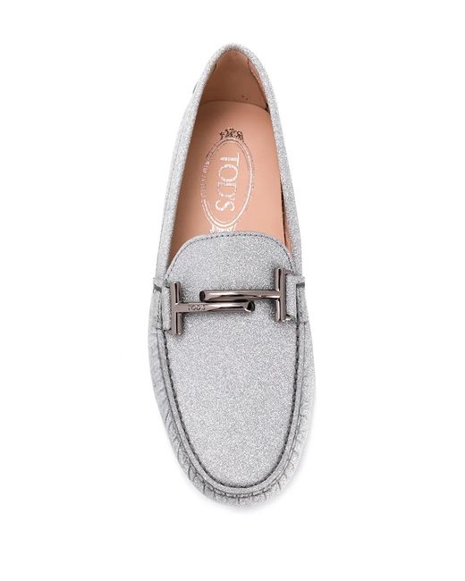 Tod's White Gommino Double T Loafers