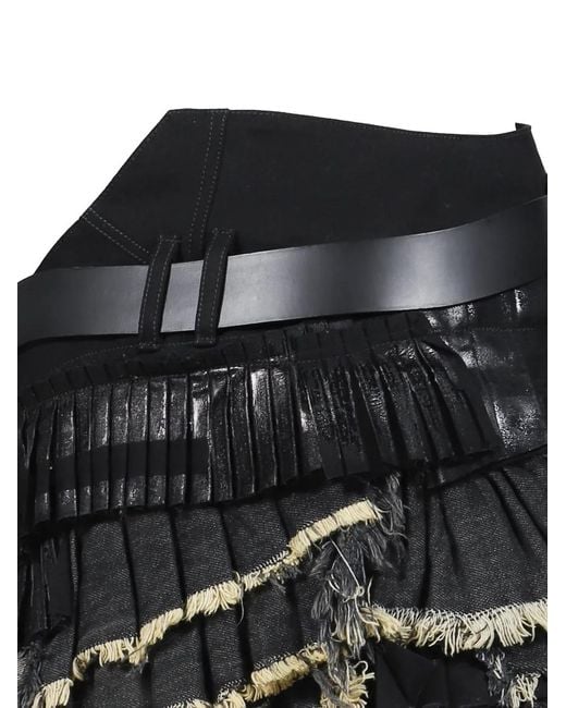 ONRUSH Black Asymmetric Layered Mini Skirt