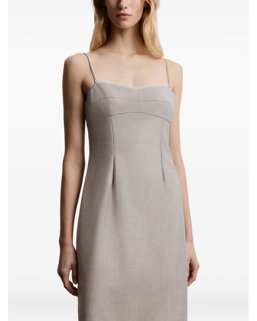 12 STOREEZ Natural Lace-Trim Mini Dress