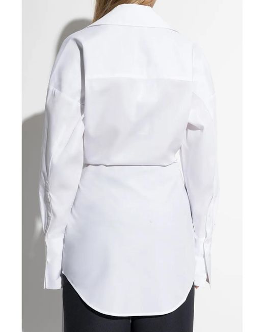 GAUGE81 White Cotton Wrap Belted Shirt