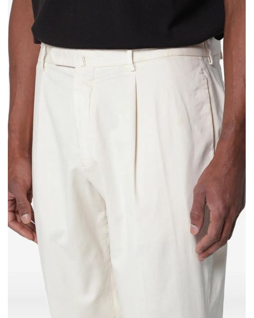 Santaniello White Arechi Pleated Trousers for men