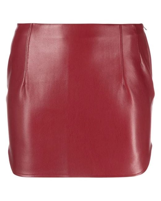Patrizia Pepe Red Essential Faux-Leather Mini Skirt