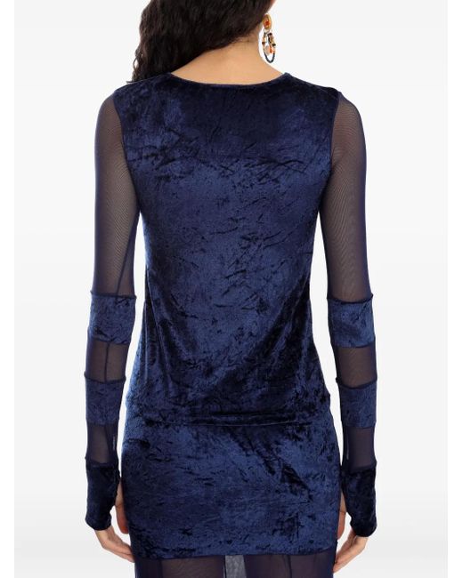 X Astrid mesh-panel top Amir Slama de color Blue