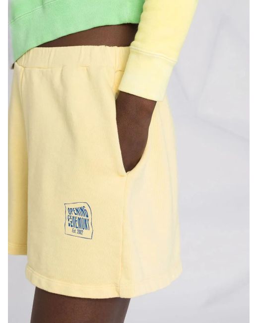 Opening Ceremony Yellow Logo-Print Elasticated Shorts