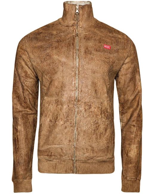 DIESEL Brown S-Nyce Logo-Patch Bomber Jacket for men