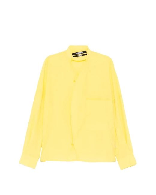 Jacquemus Yellow Wrap Pocket Shirt for men