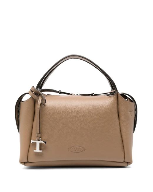 Tod's Brown T-Pendant Tote Bag