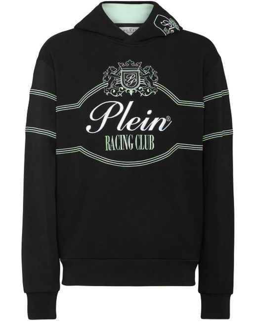 Philipp Plein Black Racing Club Hoodie for men