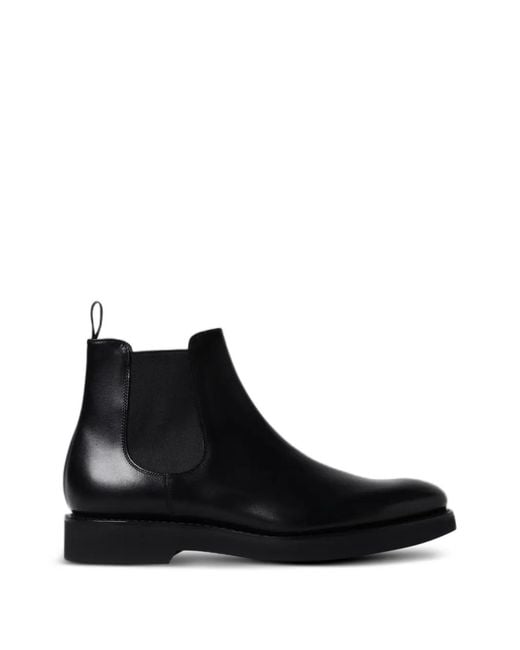 Church's Black Elasticated-Side Leather Ankle Boots for men