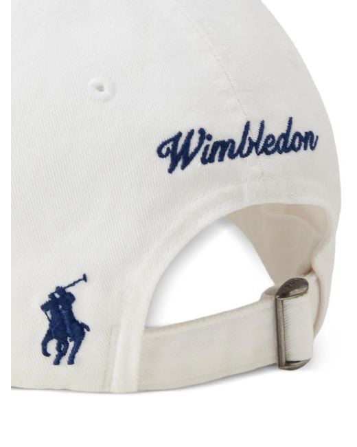Polo Ralph Lauren White X Wimbledon 2026 Shield Patch Embroidered Twill Cap for men
