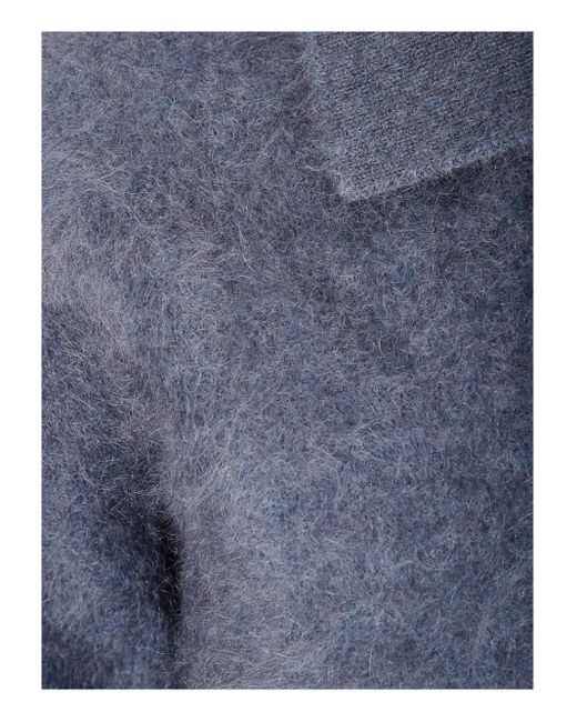 Lisa Yang Blue Carolyn Cashmere Polo Shirt
