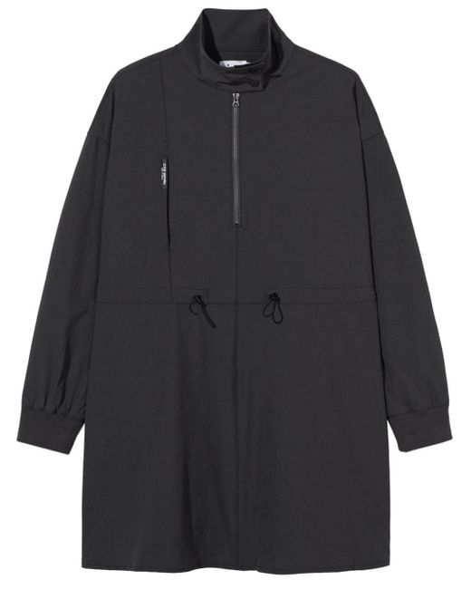 Izzue Black Half-zip Drawstring-waist Midi Dress