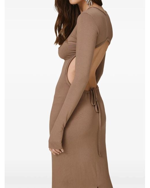 Pink Natural Open-Back Maxi Dress