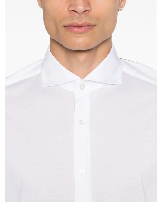 Karl Lagerfeld White Modern Fit Button-Fastening Shirt for men