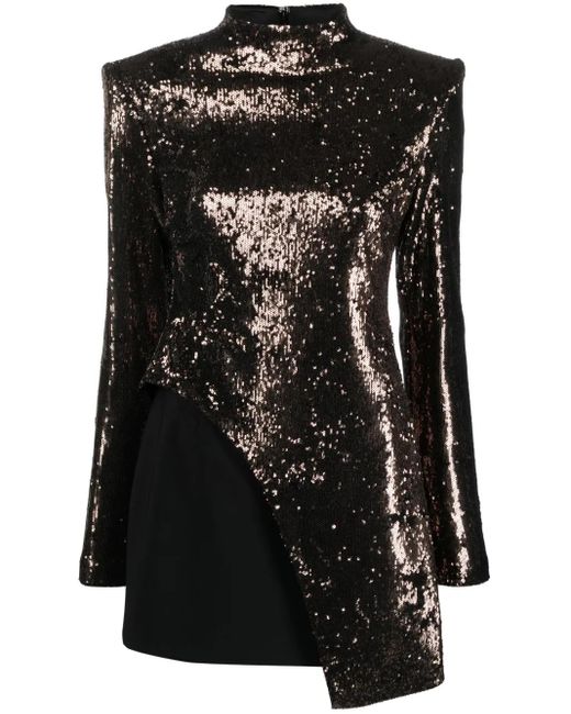 Vestido corto con lentejuelas Genny de color Black