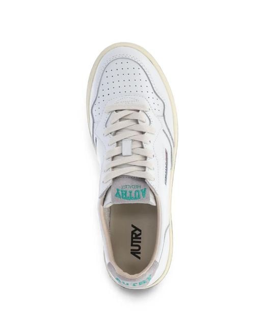 Autry White Medalist Leather Sneakers for men