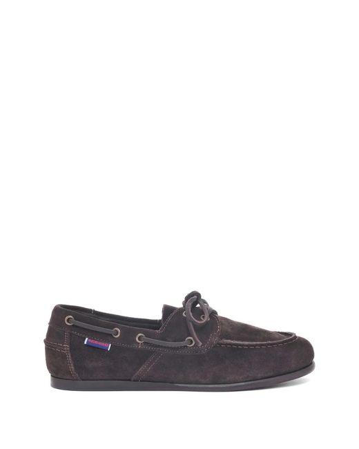 Sebago White Owen Lace-Up Boat Loafers