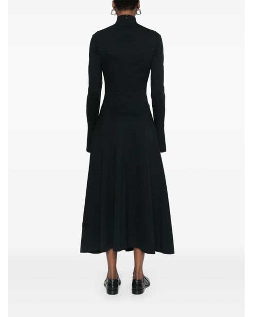 Aganovich Black Strap-Detail Maxi Dress