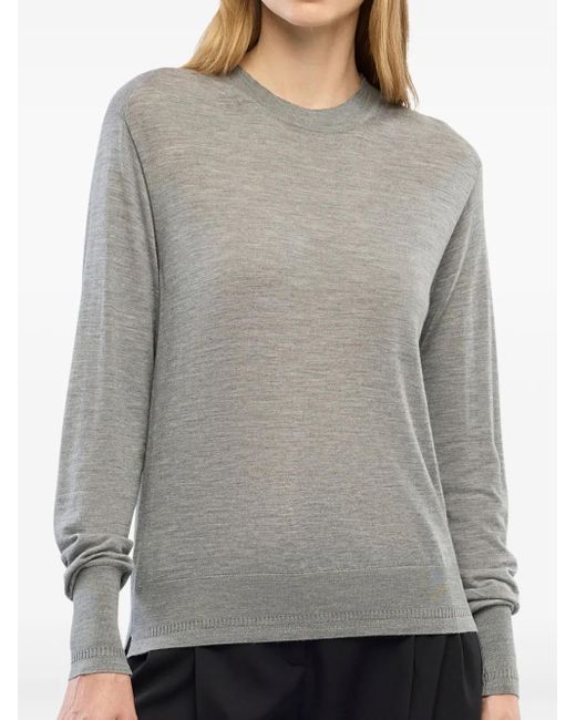 Another Tomorrow Gray Merino-Wool Jumper