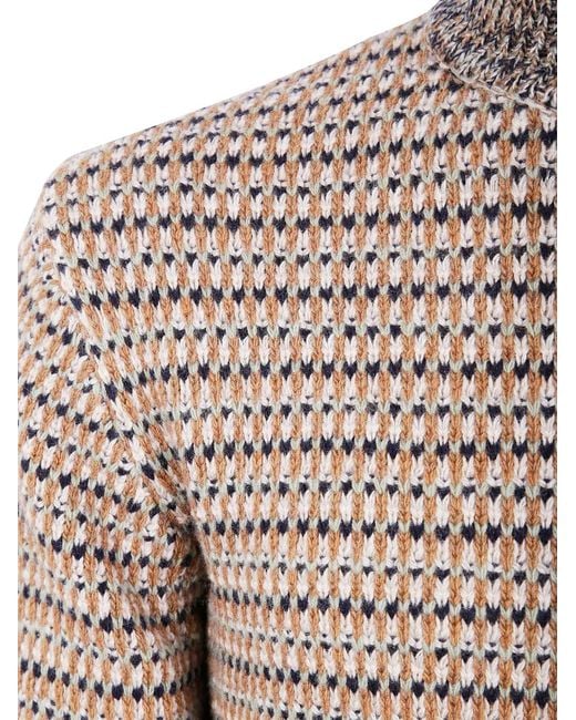 Zanone Gray Textured Wool Sweater for men