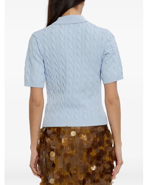 Gestuz Blue Polo En Maille Torsadée