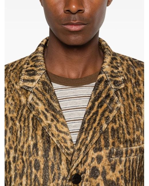Visvim Natural Bowen Leopard-Print Blazer for men
