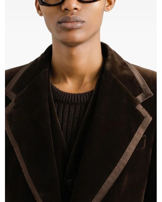 Dolce & Gabbana Einreihiges Sakko Mit Samtborte in Black für Herren