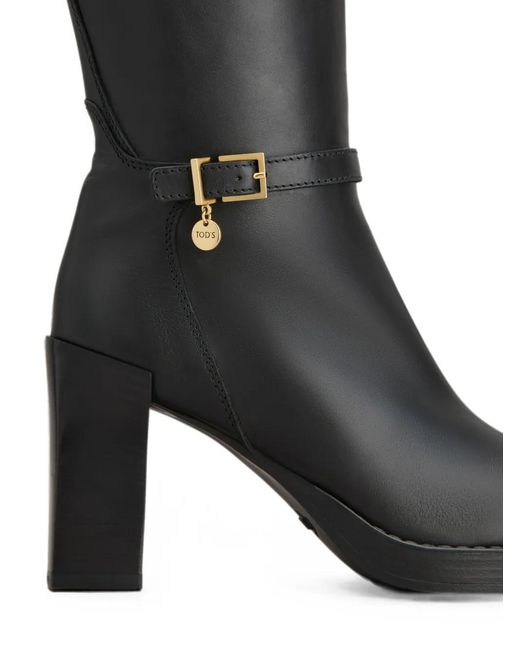 Tod's Black Buckled Boots